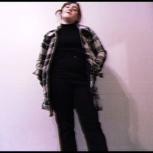 Black and white pea coat